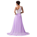 Grace Karin Um ombro Beaded Long Lilac Evening Dress CL4506-4